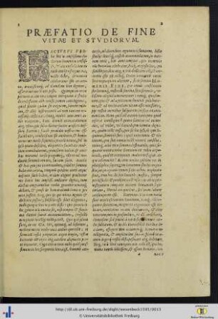 Praefatio De Fine Vitae Et Studiorum.