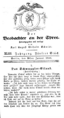 5. Stueck, 29. Januar 1844