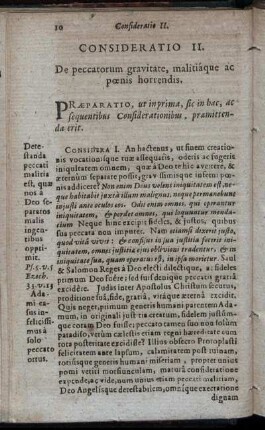 Consideratio II. De peccatorum gravitate, malitiaque ac pœnis horrendis.