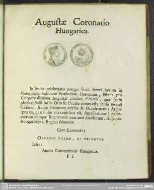 Augustae Coronatio Hungarica