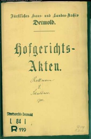 Rottmann, Franz gegen Schuldner