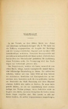 Kunst und Alterthum in Elsass-Lothringen : beschreibende Statistik, 4. Nachträge ; archäologisches und kunstgeschichtliches Register ; alphabetisches Ortsverzeichniss