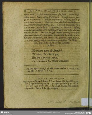 Errata Corrigenda
