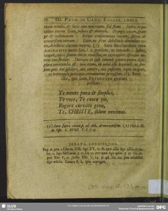 Errata Corrigenda