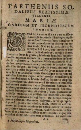 Iac. Balde S. I. De Laudib[us] B. Mariae V. Odae Partheniae