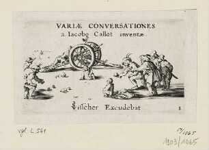 Spiel mit Kanonenkugeln, Titelblatt der Folge "Variæ Conversationes a. Iacobo Callot inventæ"