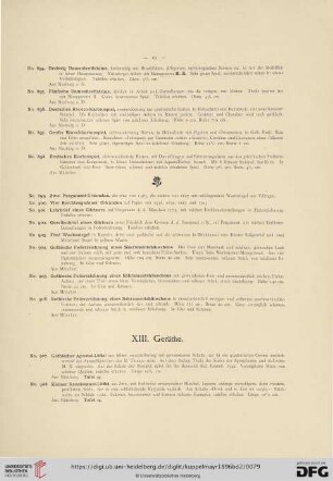 XIII. Geräthe (No. 907 - 948)