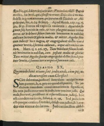 Quaestio XX. Quomodo boni etiam sint iudicandi, cum pii iudicaturi sint cum Christo?