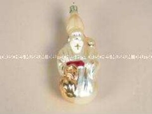 Christbaumschmuck: Nikolaus mit Bischofsstab und Sack