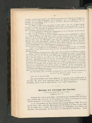 Beiträge zur Aerologie des Rauches.