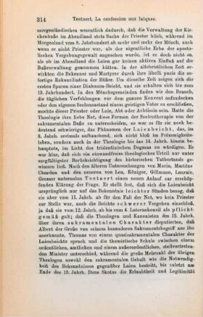 313-317 [Rezension] Teetaert, Amédée, La confession aux laïques dans l'Église latine