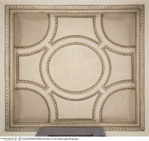 Dekoration der Decken, Deckendekoration mit rundem Deckenspiegel und Ornamentfriesen (Variante B)