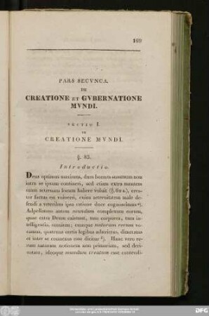 Sectio I. De Creatione Mundi.