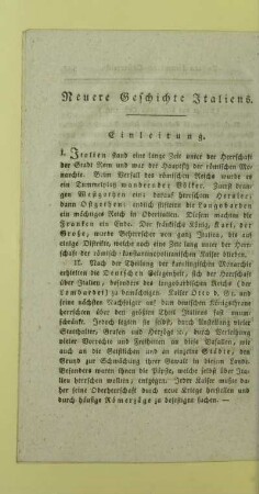 Neuere Geschichte Italiens