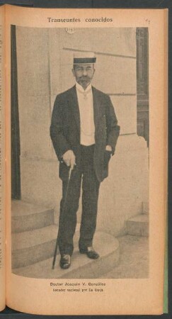 Doctor Joaquín V. González, senador nacional por La Rioja - [Retrato] : Transeúntes conocidos