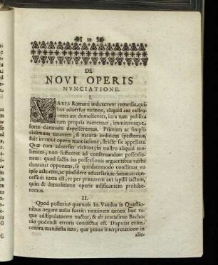 De Novi Operis Nunciatione.