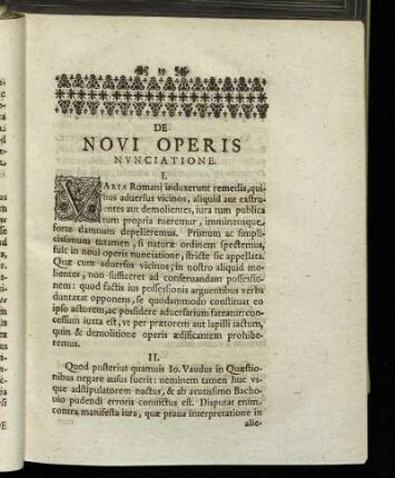 De Novi Operis Nunciatione.