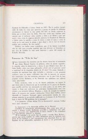 Encuestas de "Vida de hoy"