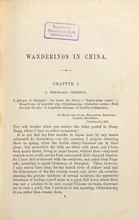 Wanderings in China : Illustr. by the author.