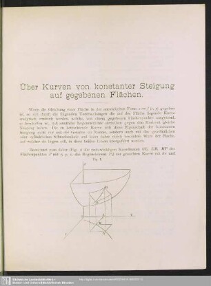 Über Kurven von konstanter Steigung auf gegebenen Flächen