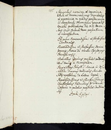 285r, Sequuntur nomina et cognomina Tituli et denominationes dignitates et provinciae ac gradus personarum ...