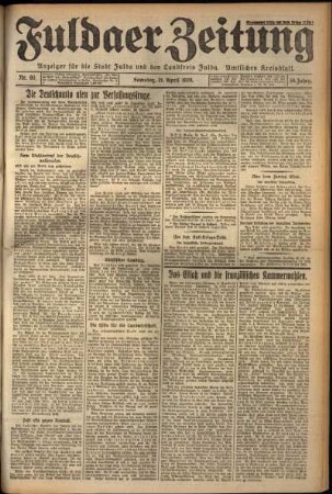 Ausgabe vom Samstag, den 21. April 1928.