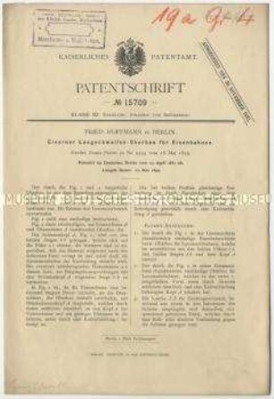 Patentschrift eines eisernen Langschwellen-Oberbaus für Eisenbahnen, Patent-Nr. 15709