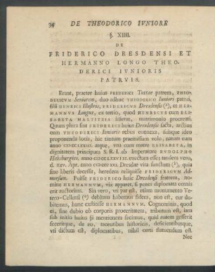 §. XIIII. De Friderico Dresdensi Et Hermanno Longo Theoderici Iunioris Patruis