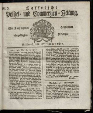 Nr. 3, Mittwoch den 10ten Januar. 1821