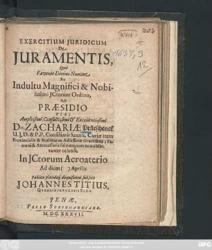 Exercitium Iuridicum De Iuramentis