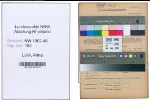 Entnazifizierung Anna Luck , geb. 19.01.1901 (Lehrerin)