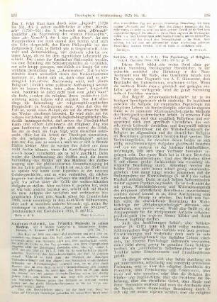 237-238 [Rezension] Andreas-Salomé, Lou, Friedrich Nietzsche in seinen Werken