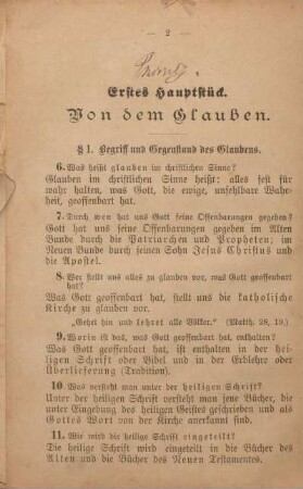 Erstes Hauptstück. Von dem Glauben.