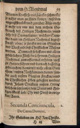 Secunda Condiuncula. De Coena Domini.