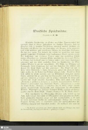 Wendische Sprichwörter