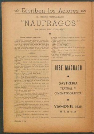 Escriben los Actores : El cuento teatralizado - "Naufragos"