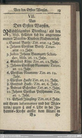 VII. Von Dem Ersten Waysen