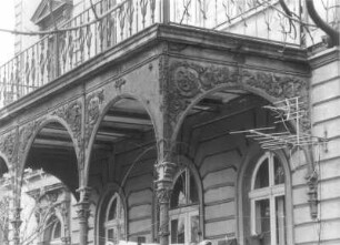 Dresden-Neustadt, Radeberger Straße 13. Wohnhaus (1863). Balkon
