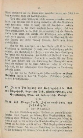 § 43. Rath und Bürgerschaft, Zusammensetzung und Zuständigkeit