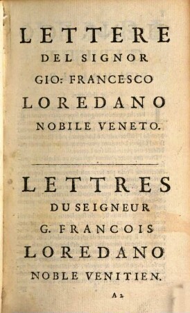 Lettres de Loredano