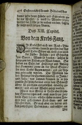 Das XIII. Capitel. Von dem Krebs-Fang