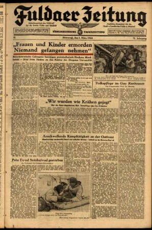 Ausgabe vom Mittwoch, den 01. März 1944.