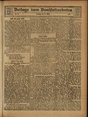 Zweite Ausgabe vom Sonntag, den 18. März 1917.