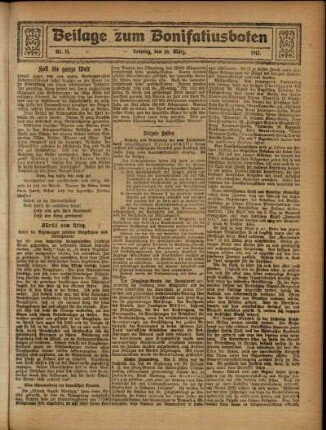 Zweite Ausgabe vom Sonntag, den 18. März 1917.