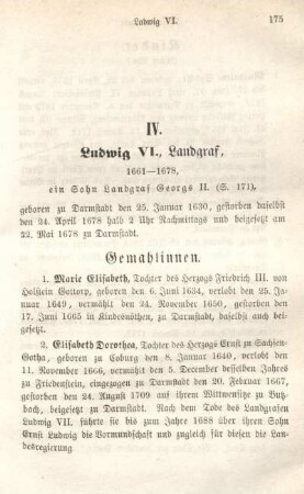 IV. Ludwig VI., Landgraf, 1661-1678