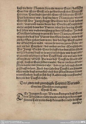 Das zwey und zwentzigste Capittel/Warumb Gott den Menschen erledigt mit Christi Todt.
