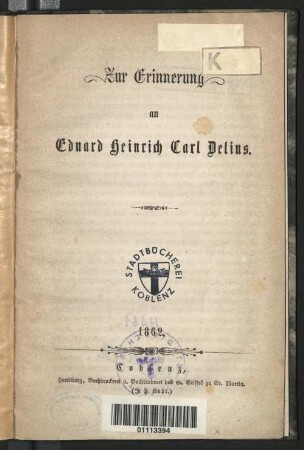 Zur Erinnerung an Eduard Heinrich Carl Delius