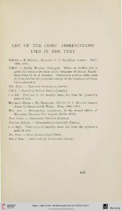 List of the chief abbreviations used in the text