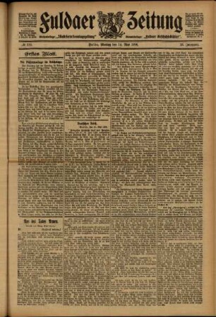 Erste Ausgabe vom Montag, den 14. Mai 1906.
