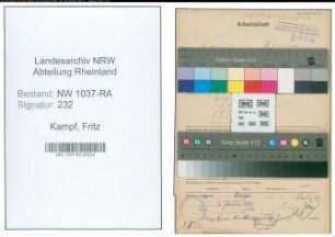 Entnazifizierung Fritz Kampf , geb. 14.11.1893 (Verw.Angestellter)